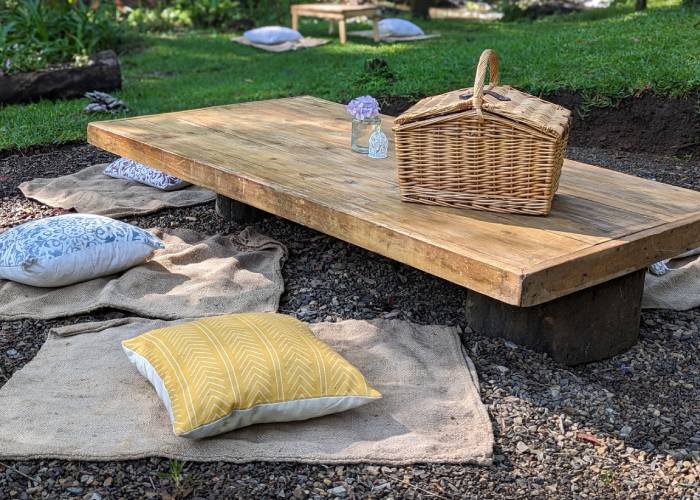Mesa de picnic baja